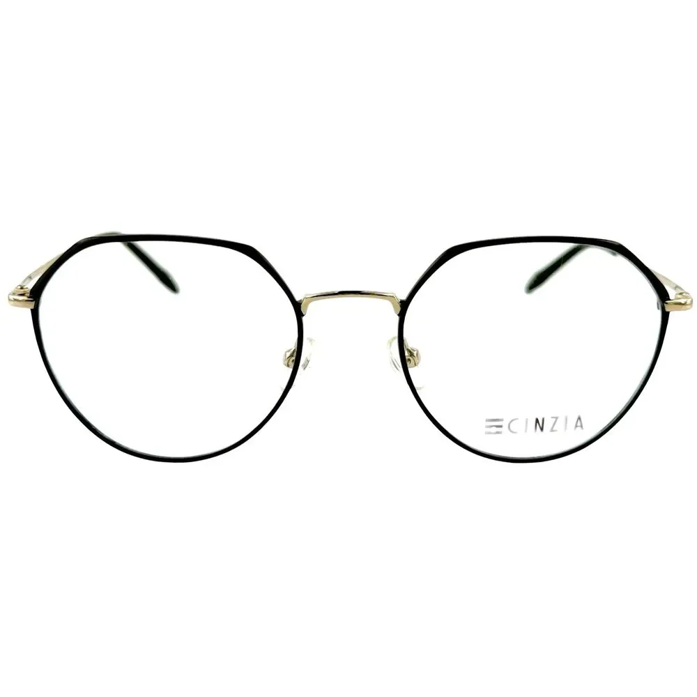 Cinzia CIN5111 Womens Metal Eyeglass Frame C1 Black Gold 51-19 w Case